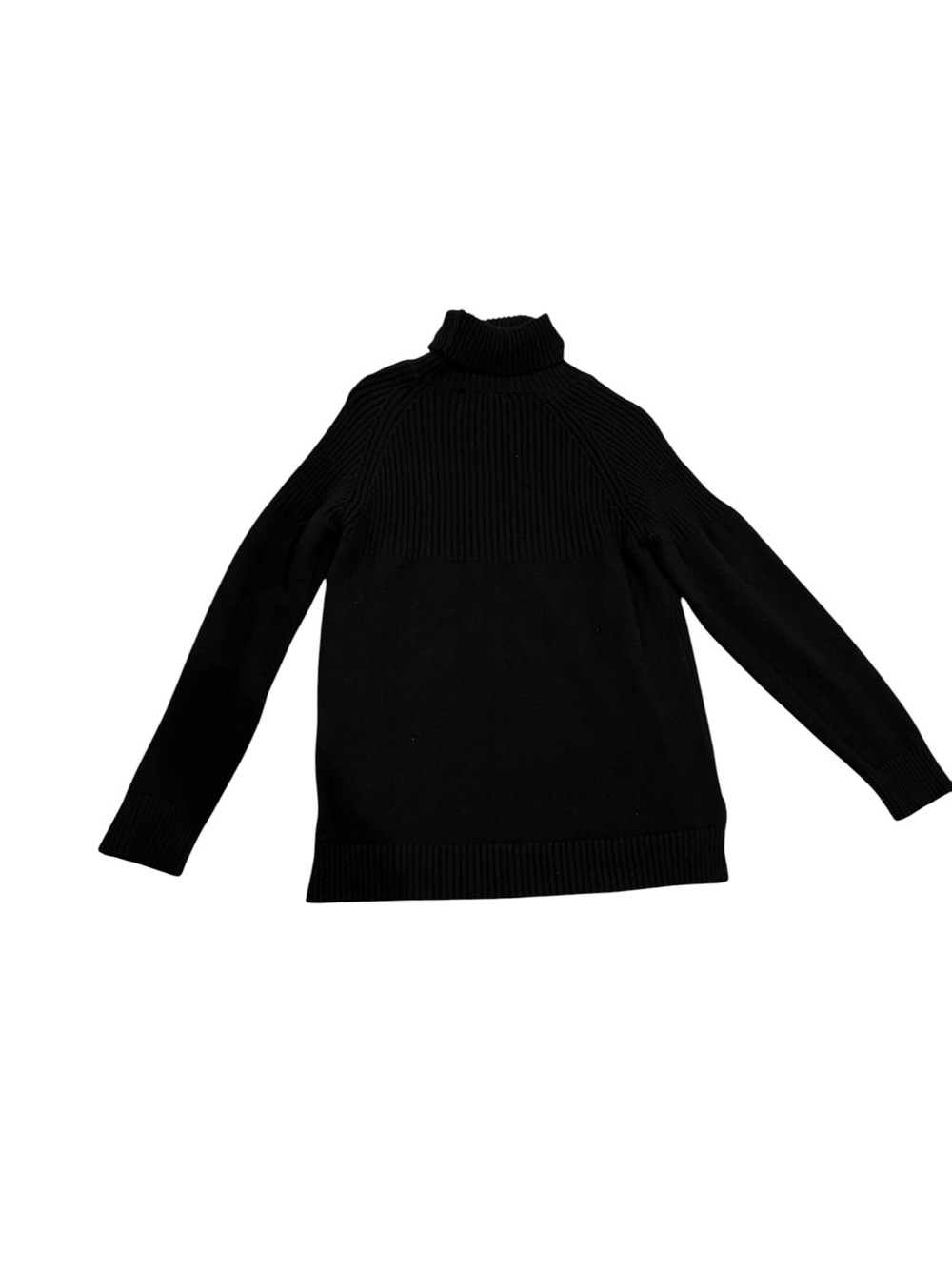 Black Turtleneck Rib-Knit Sweater - Picture 7 of 7